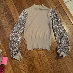 Sequin Sleeve Sweater